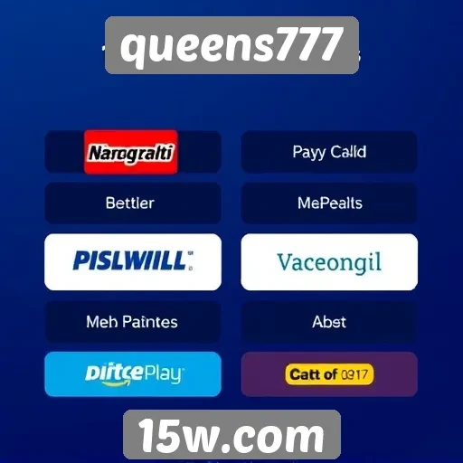 Métodos de pagamento disponíveis no queens777
